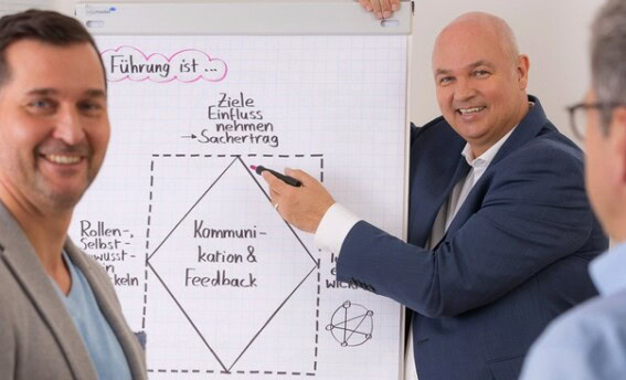 Training zu Fehlerkultur und Feedback mit Dipl.-Psych. Ingo Steinke bei COATRAIN® Dipl.-Psych. Ingo Steinke im Austausch mit Teilnehmenden während eines Trainings zu Fehlerkultur und Feedback bei COATRAIN® in Hamburg