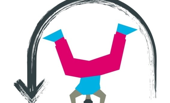 Illustration einer paradoxen Intervention im Coaching, bei der gewohnte Verhaltensmuster bewusst umgekehrt werden von COATRAIN® Hamburg.