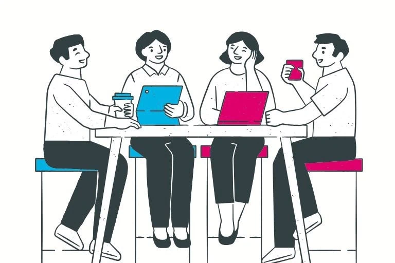 Psychologische Rollen im Team Illustration psychologischer Rollen im Team und ihrer Gruppendynamik von COATRAIN® Hamburg